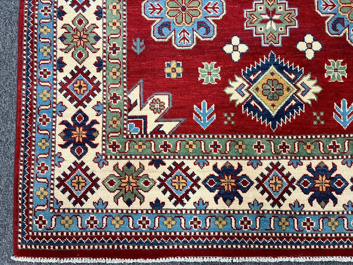 Kazak Red 5X7 Handmade Wool Rug # 12508