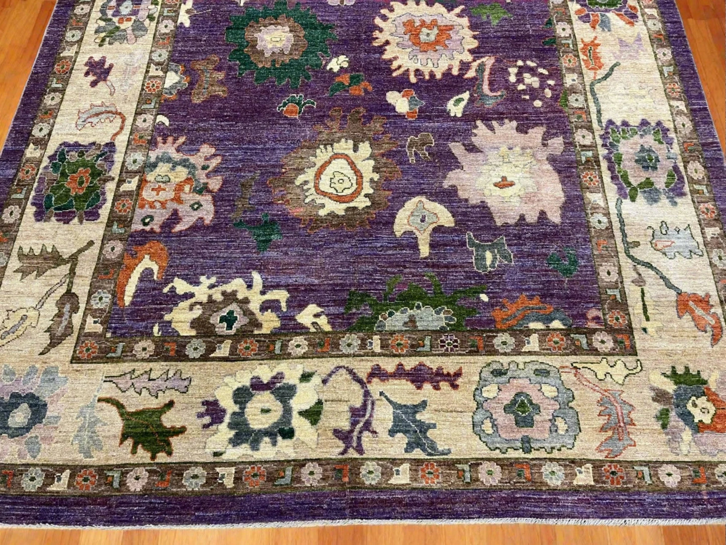 Oushak Lavender/Purple 9X12 Handmade Wool Rug # 12924