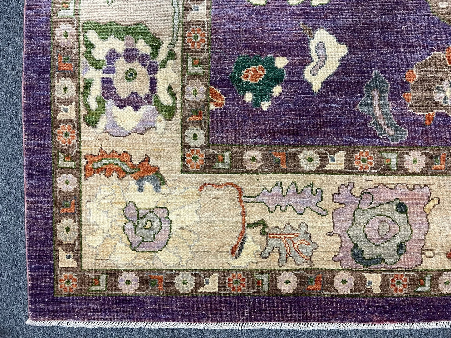 Oushak Lavender/Purple 9X12 Handmade Wool Rug # 12924