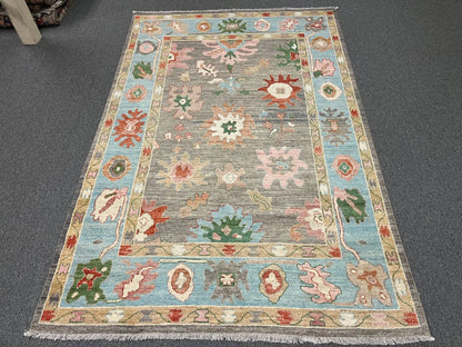 6X9 Oushak Turkish style Handmade Wool Rug # 11901