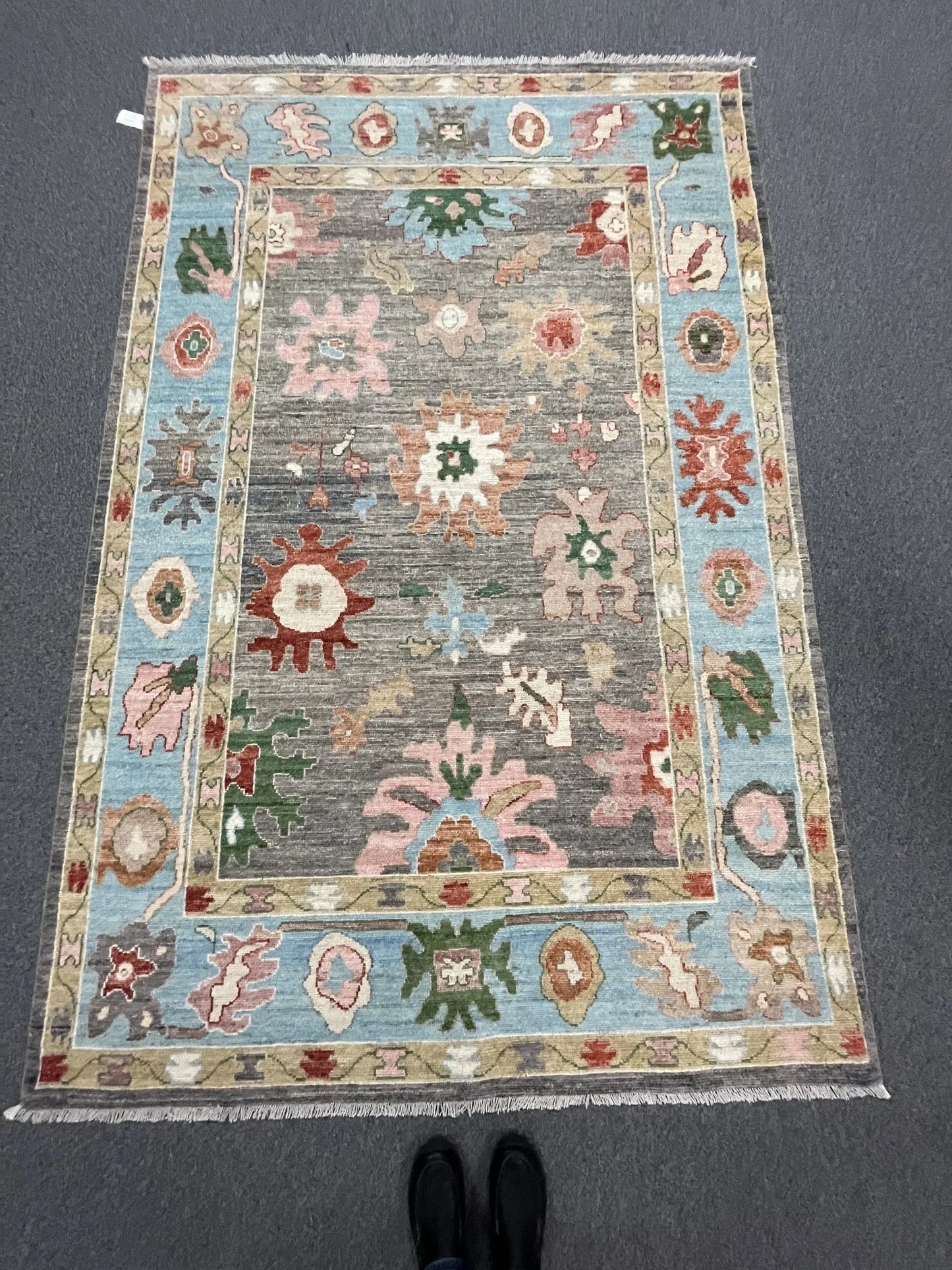 6X9 Oushak Turkish style Handmade Wool Rug # 11901