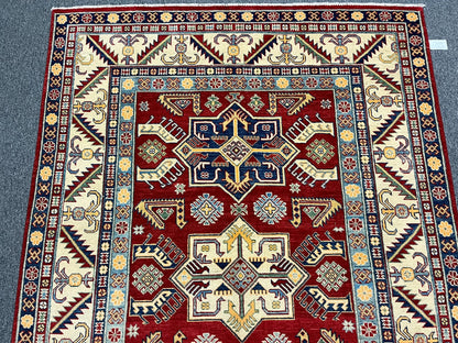 Kazak Red 6X8 Handmade Wool Rug # 12515