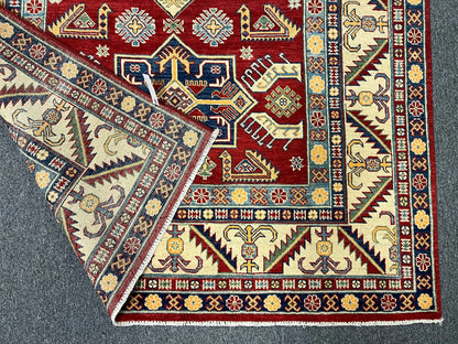 Kazak Red 6X8 Handmade Wool Rug # 12515