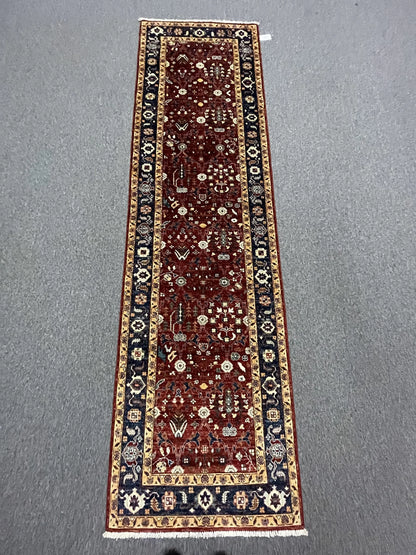 2' 9"X10' Afghan Bijar Handmade Wool Runner Rug # 12913