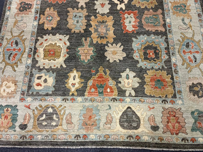 Gray/Beige 9X12 Oushak Handmade Wool Rug # 12961