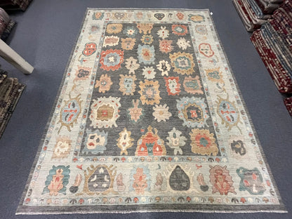 Gray/Beige 9X12 Oushak Handmade Wool Rug # 12961