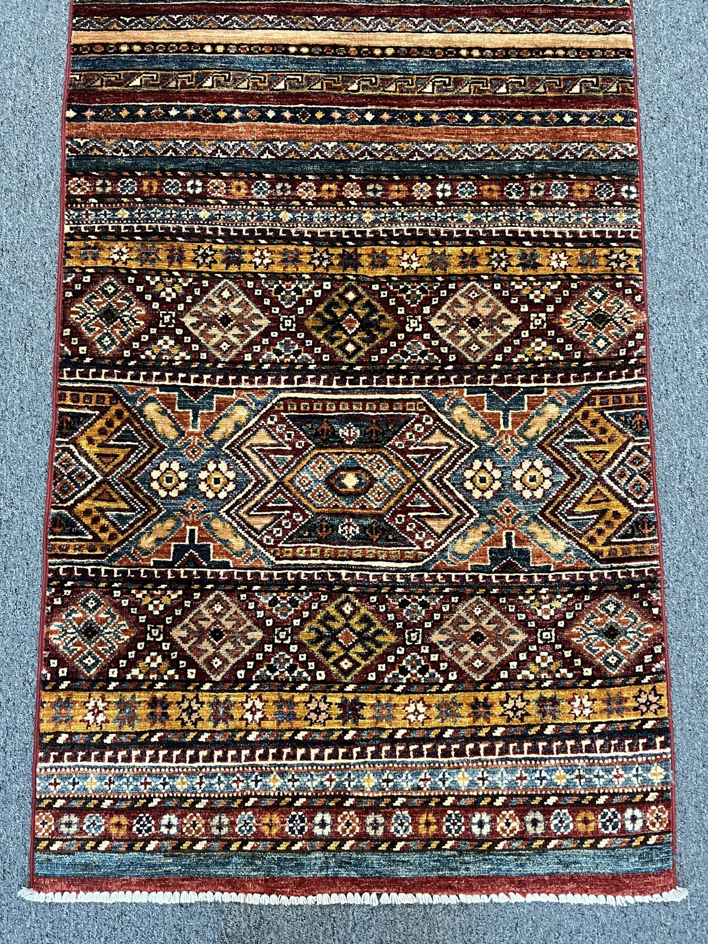 Runner Multicolor Khorjin 2' 9"X10' Handmade Wool Rug # 12907