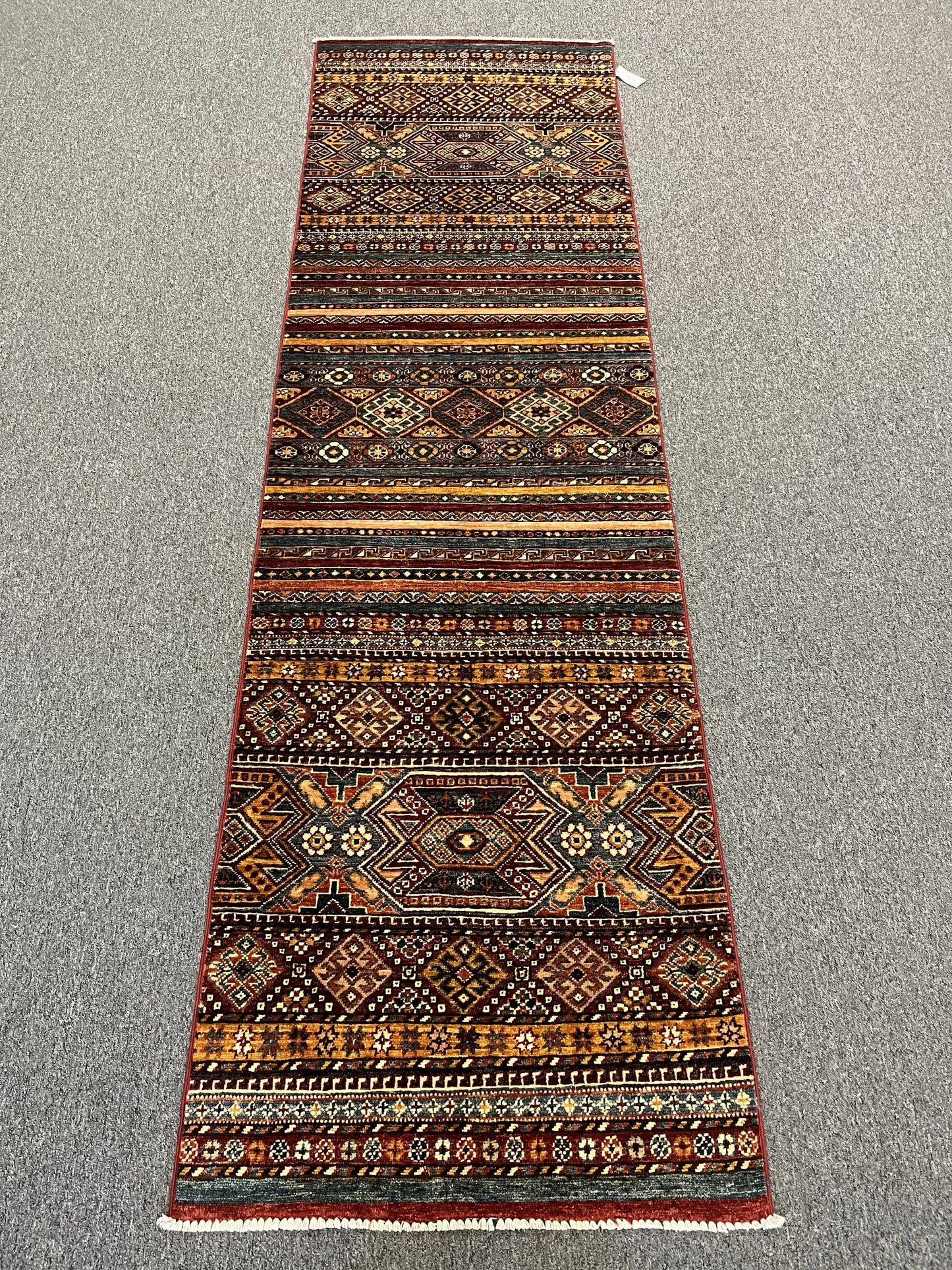 Runner Multicolor Khorjin 2' 9"X10' Handmade Wool Rug # 12907