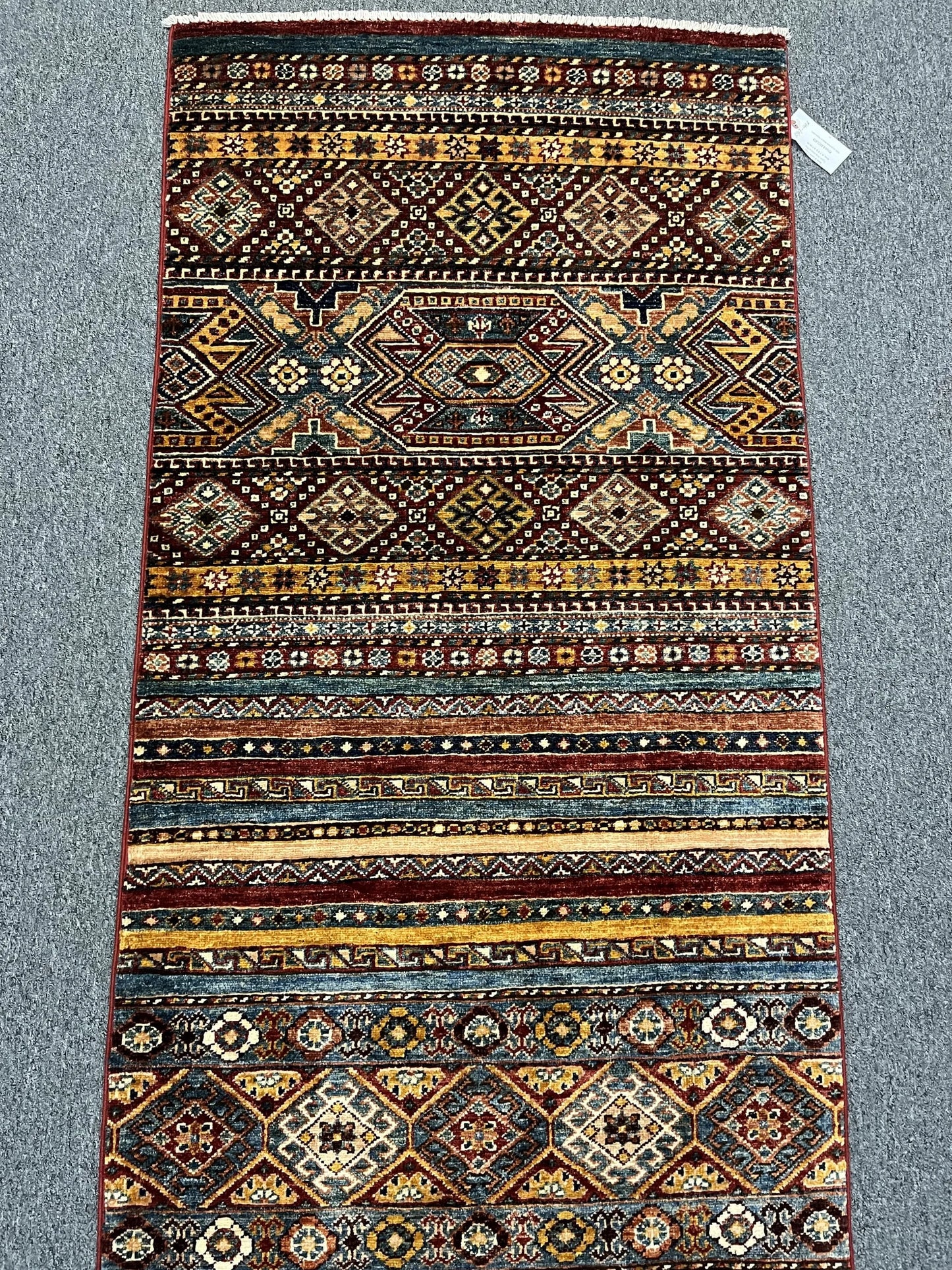 Runner Multicolor Khorjin 2' 9"X10' Handmade Wool Rug # 12907