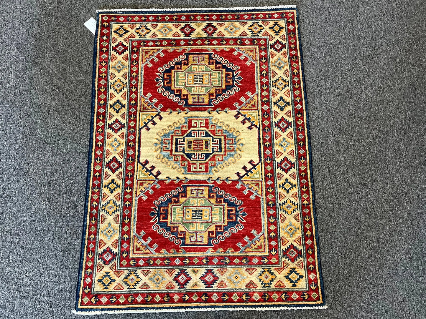 Kazak Multicolor 3X4 Handmade Wool Rug # 12580