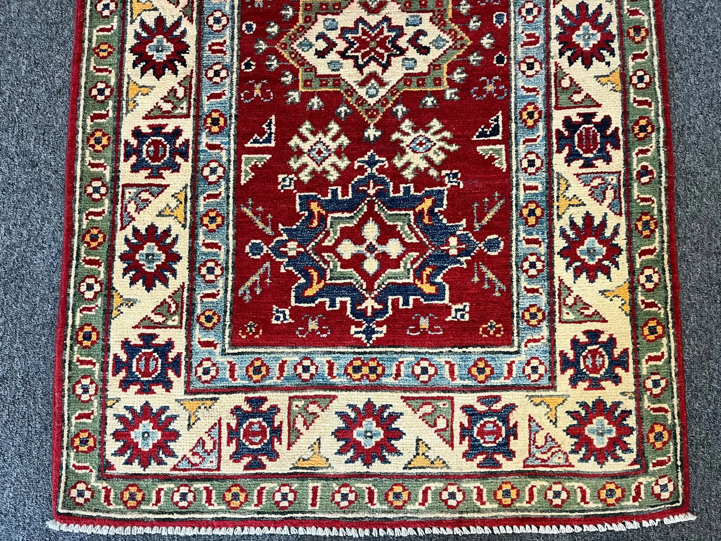 Red Kazak 3X4 Handmade Wool Rug # 12576