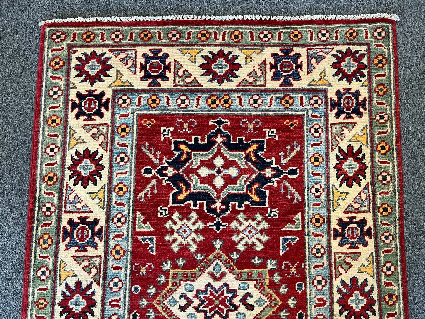 Red Kazak 3X4 Handmade Wool Rug # 12576