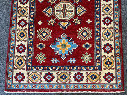 Kazak Red 3X4 Handmade Wool Rug # 12582