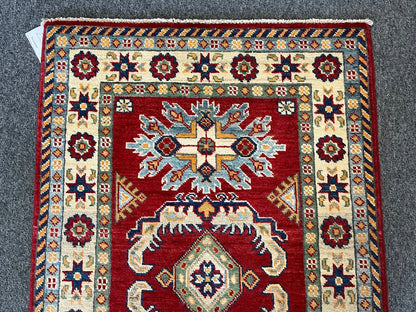 Kazak Red 3X4 Handmade Wool Rug # 12587