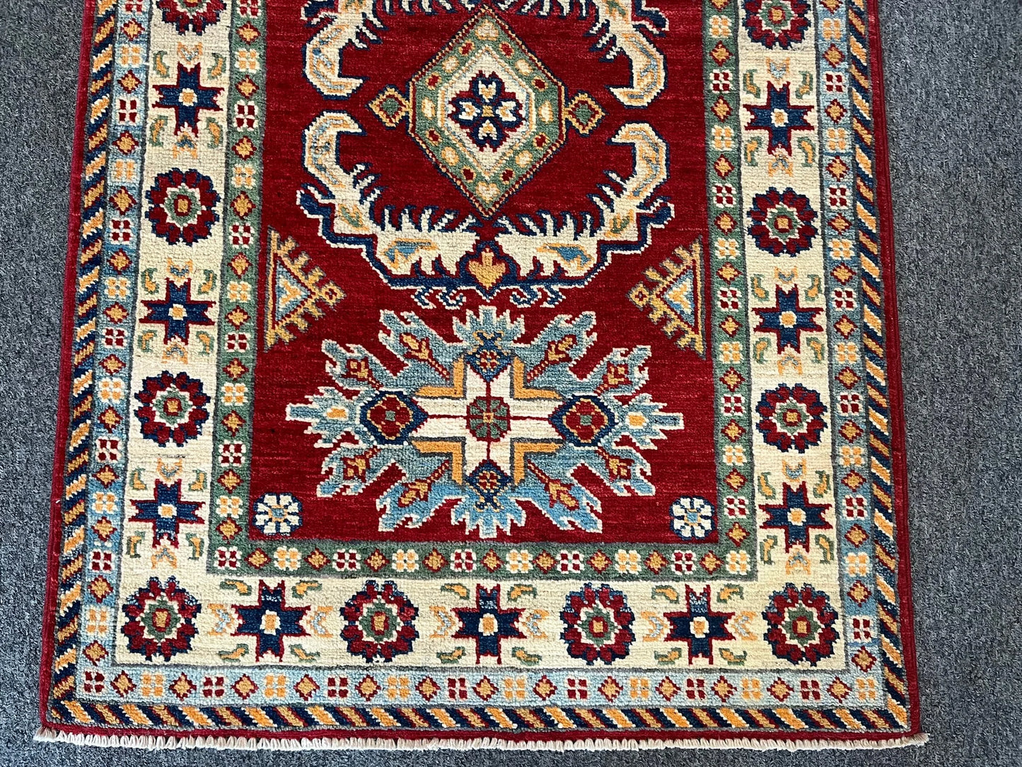 Kazak Red 3X4 Handmade Wool Rug # 12587