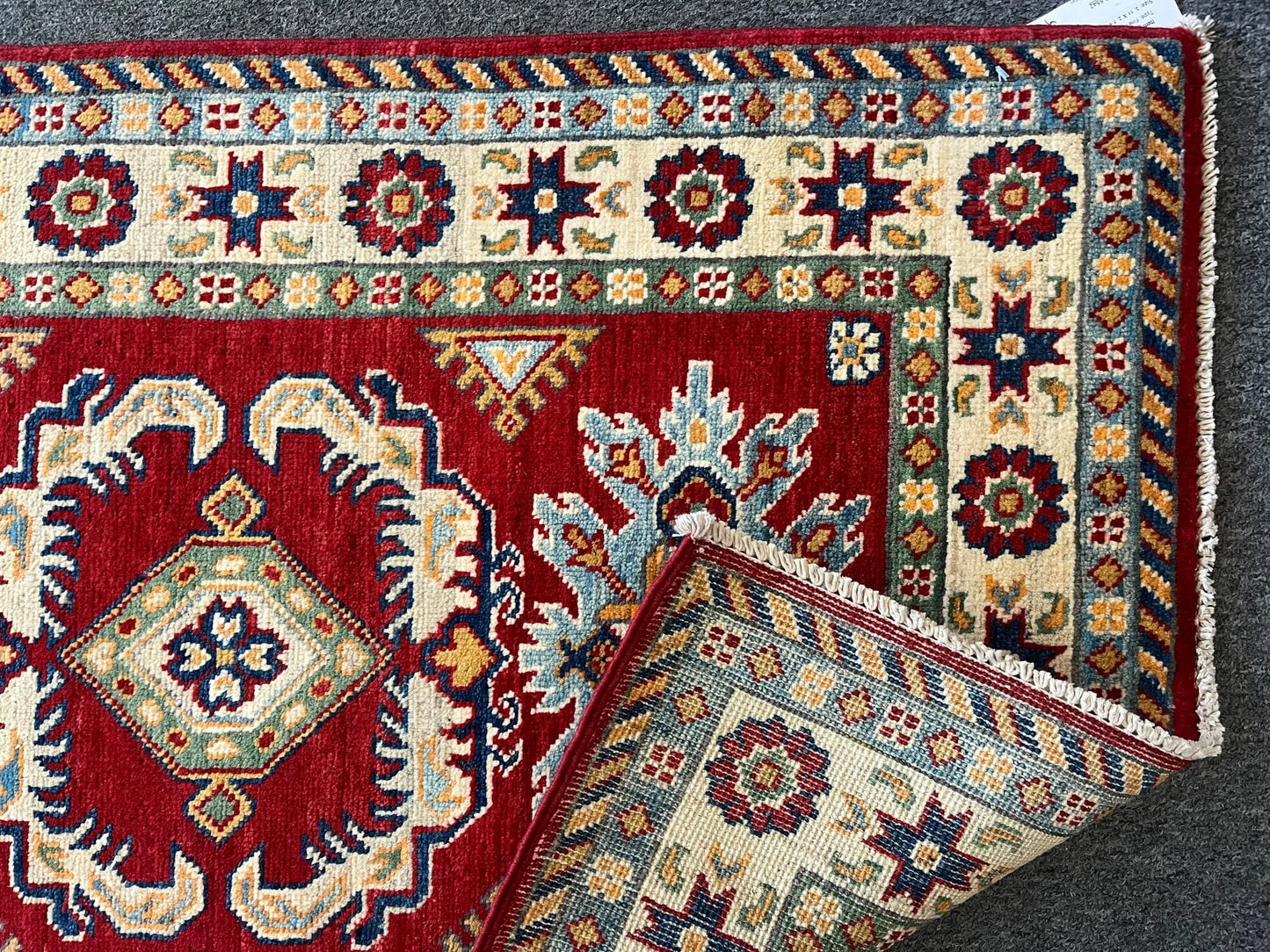 Kazak Red 3X4 Handmade Wool Rug # 12587