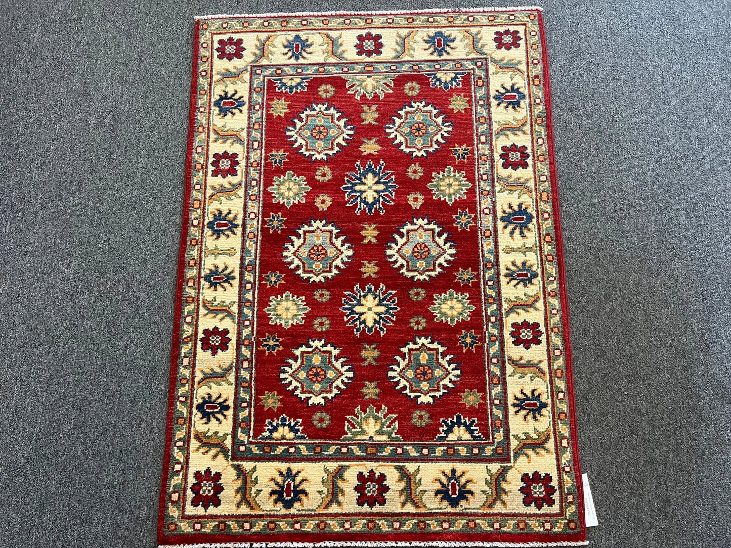 Kazak Red 3X4 Handmade Wool Rug # 12592