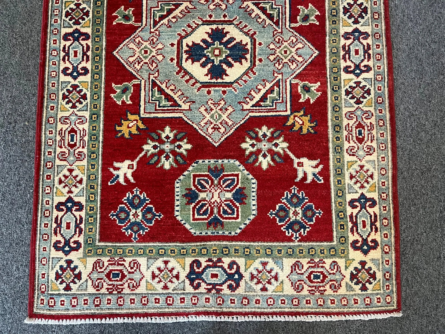 Kazak Red 3X4 Handmade Wool Rug # 12584