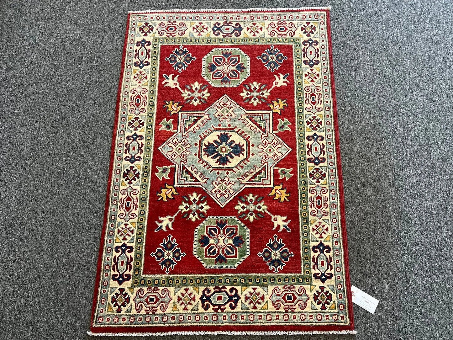 Kazak Red 3X4 Handmade Wool Rug # 12584