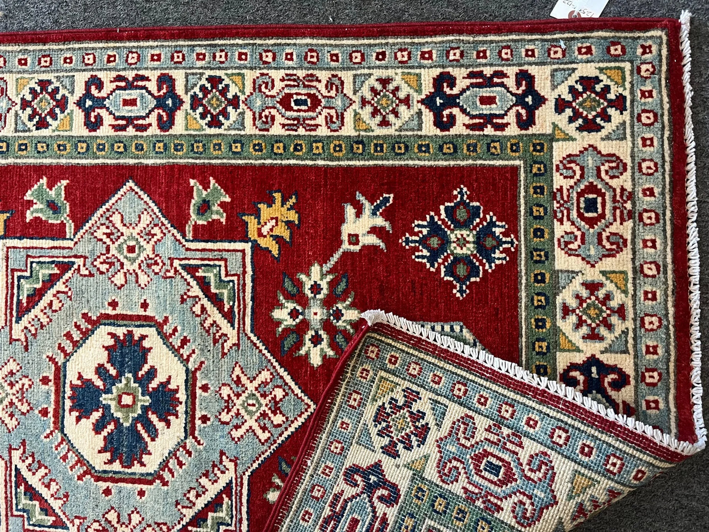 Kazak Red 3X4 Handmade Wool Rug # 12584