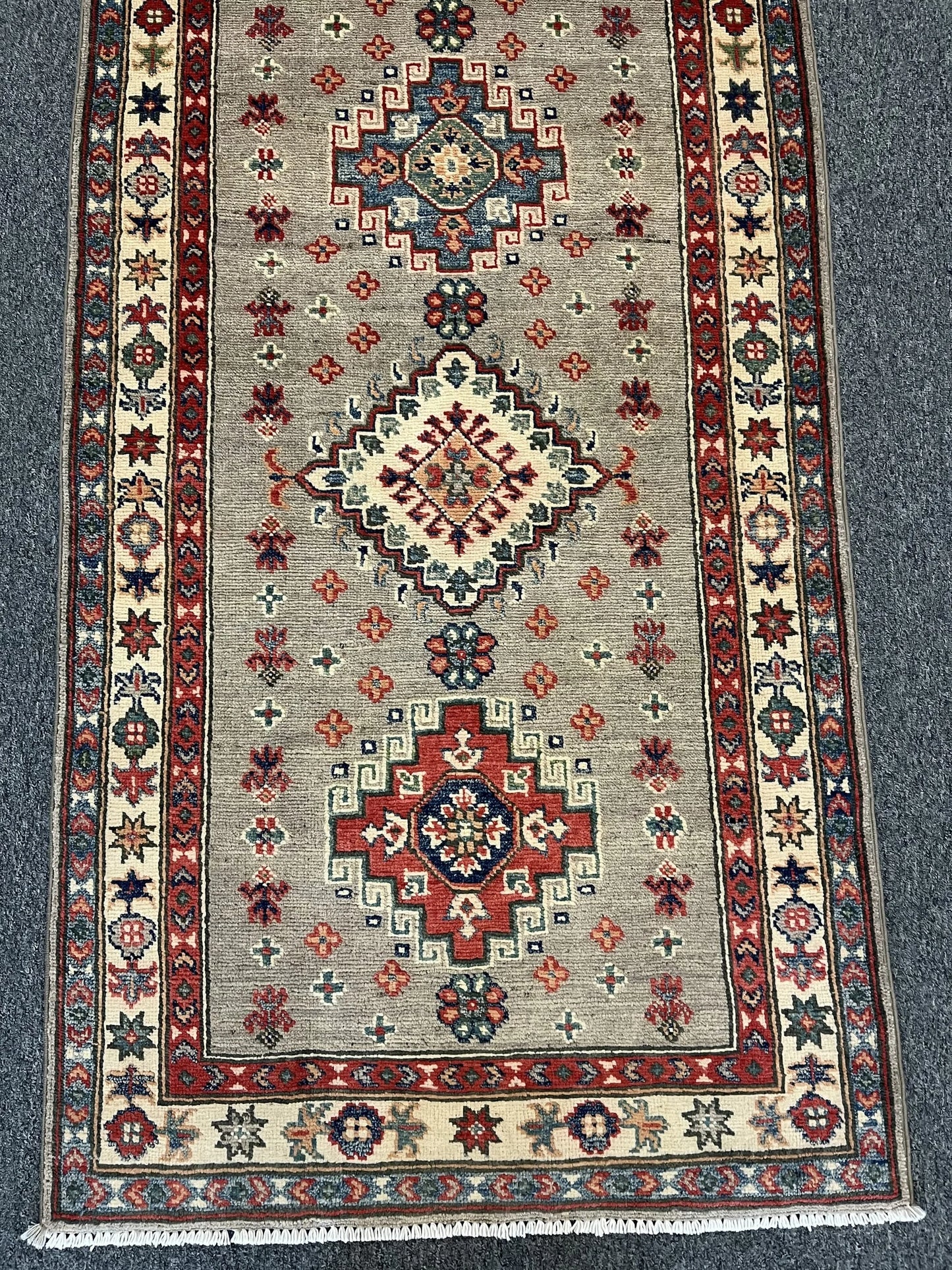 Kazak 2' 10"X10 Handmade Wool Runner Rug # 12502