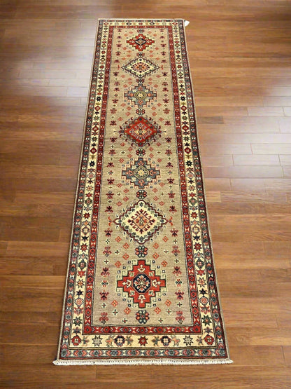 Kazak 2' 10"X10 Handmade Wool Runner Rug # 12502