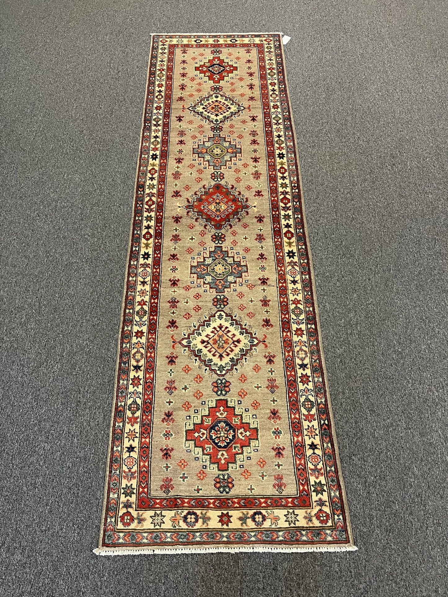 Kazak 2' 10"X10 Handmade Wool Runner Rug # 12502