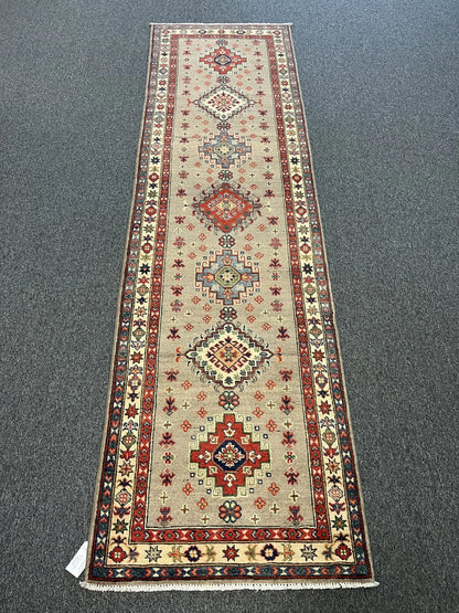 Kazak 2' 10"X10 Handmade Wool Runner Rug # 12502