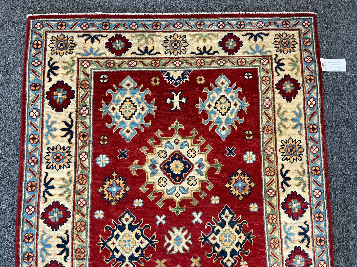 Kazak 3X5 Red Handmade Wool Rug # 12549