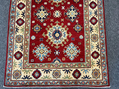 Kazak 3X5 Red Handmade Wool Rug # 12549