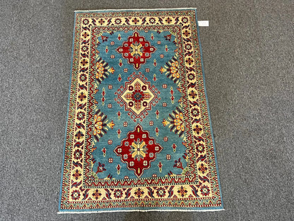 Kazak Light Blue 3X5 Handmade Wool Rug # 12550