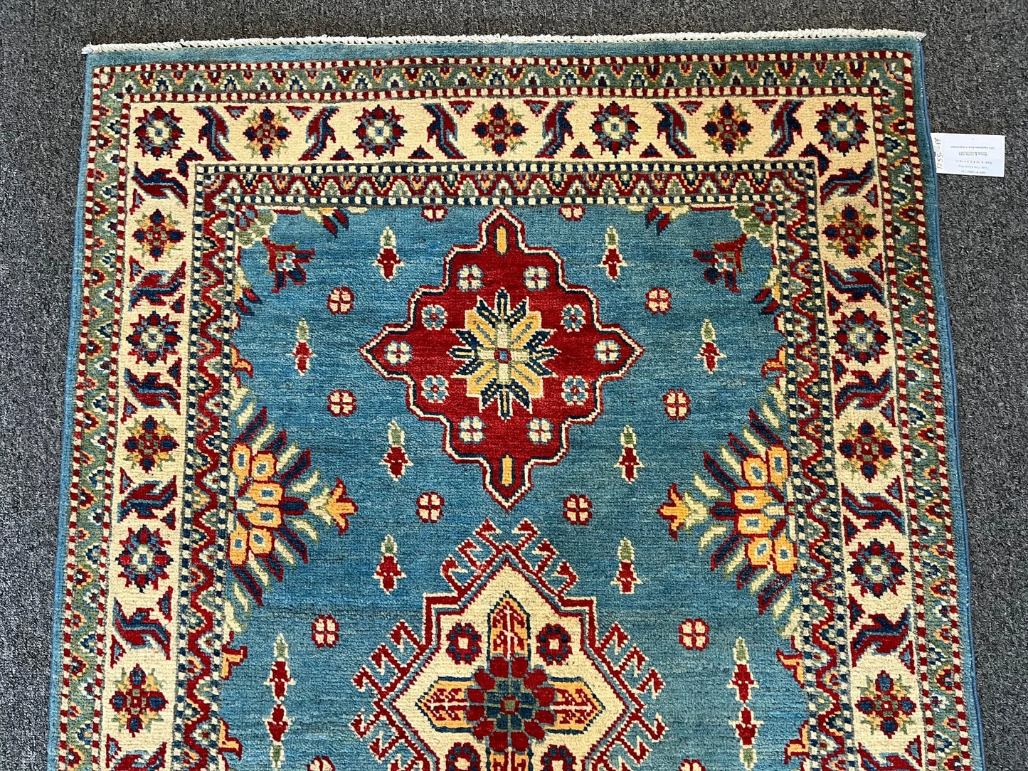 Kazak Light Blue 3X5 Handmade Wool Rug # 12550