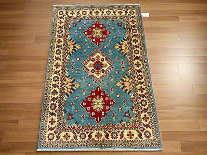 Kazak Light Blue 3X5 Handmade Wool Rug # 12550