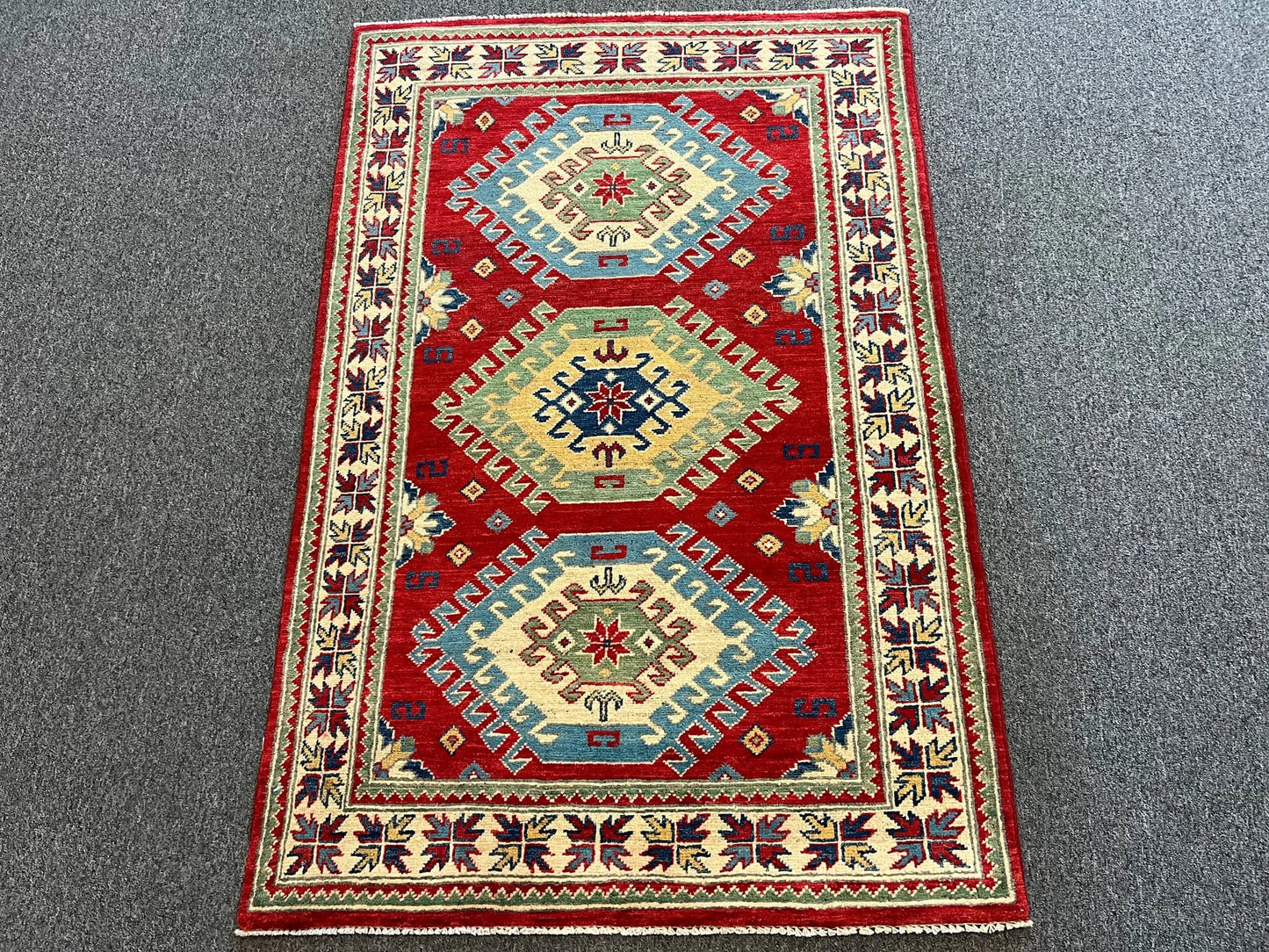 Kazak 3X5 Handmade Wool Rug # 12555