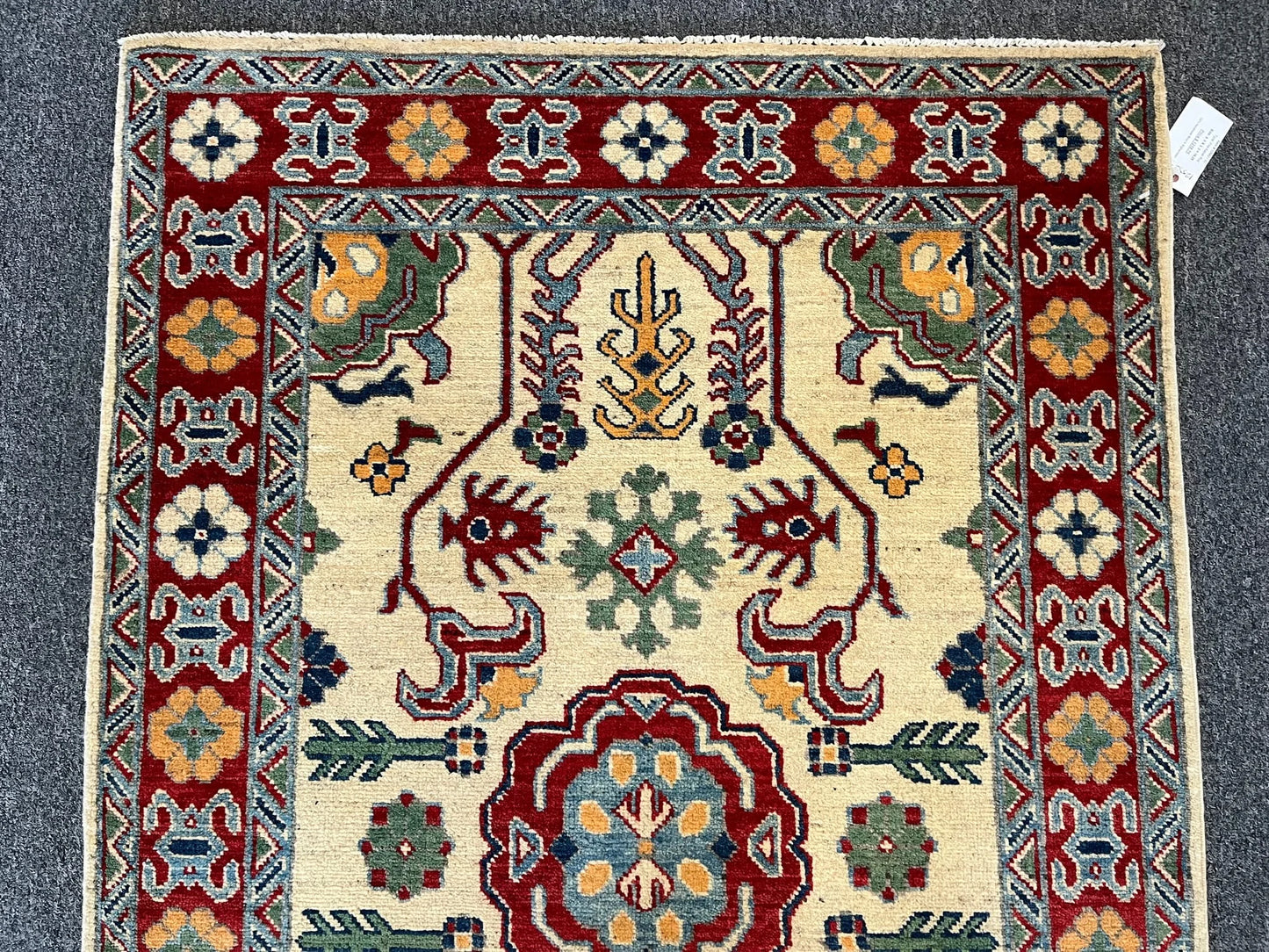 Kazak Beige 3X5 Handmade Wool Rug # 12552