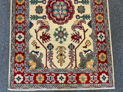 Kazak Beige 3X5 Handmade Wool Rug # 12552