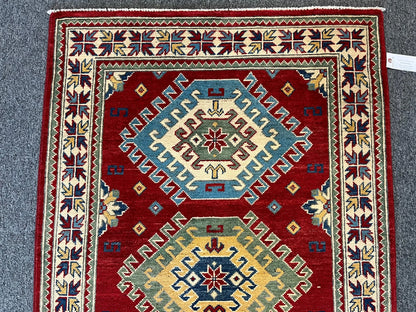 Kazak Red 3X5 Handmade Wool Rug # 12553