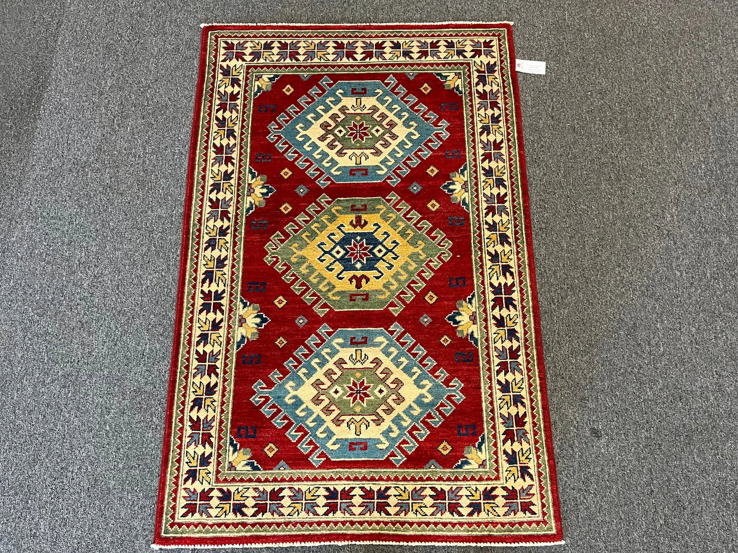 Kazak Red 3X5 Handmade Wool Rug # 12553