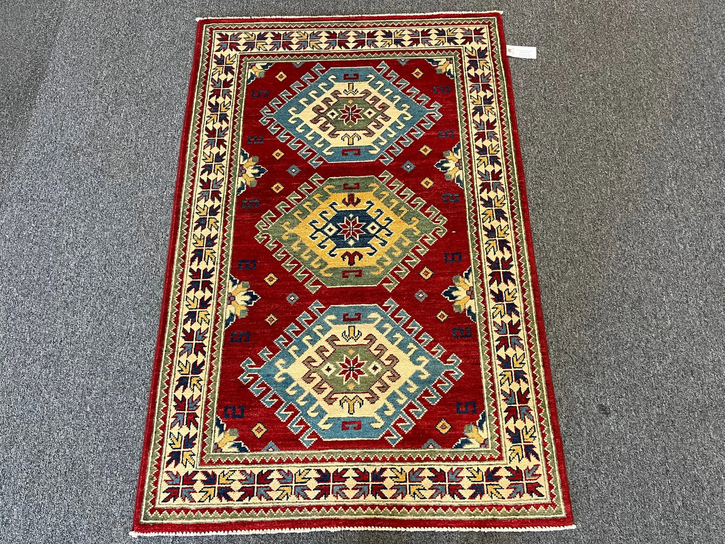 Kazak Red 3X5 Handmade Wool Rug # 12553