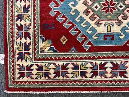 Kazak Red 3X5 Handmade Wool Rug # 12553