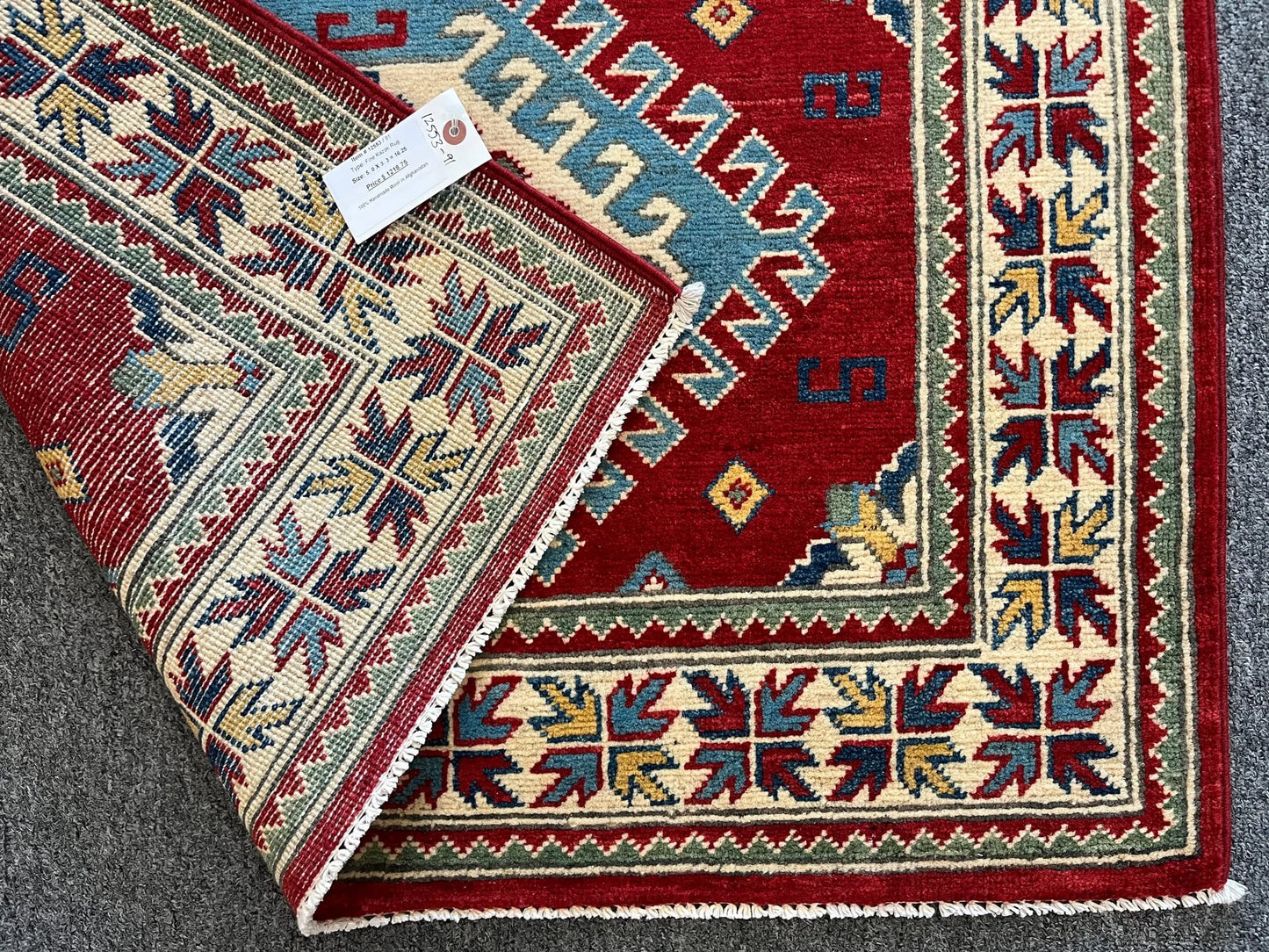 Kazak Red 3X5 Handmade Wool Rug # 12553