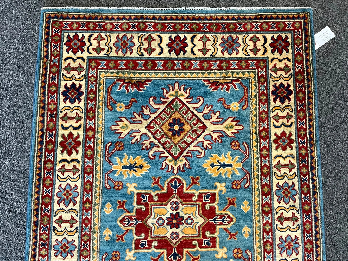 Kazak Light Blue 3X5 Handmade Wool Rug # 12551