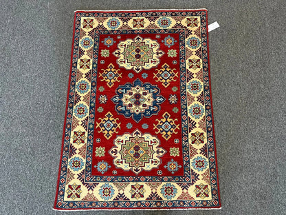 Kazak Red 3X5 Handmade Wool Rug # 12556