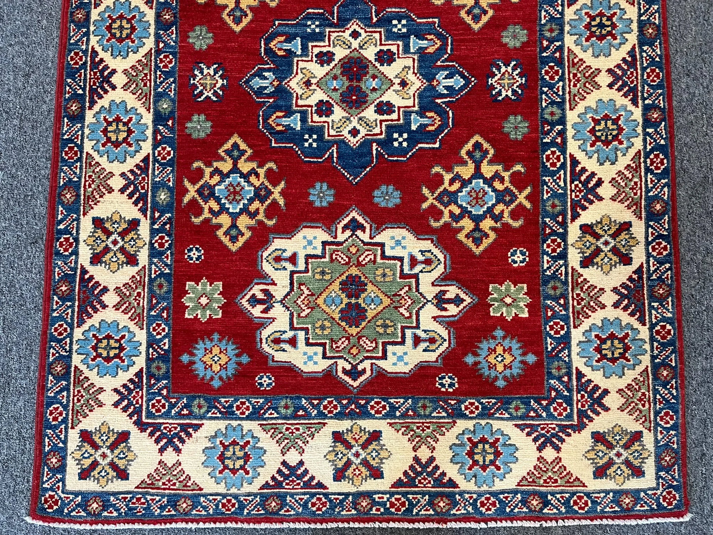 Kazak Red 3X5 Handmade Wool Rug # 12556