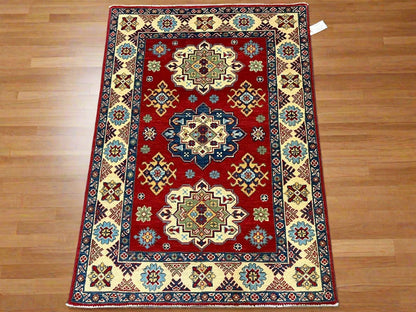 Kazak Red 3X5 Handmade Wool Rug # 12556