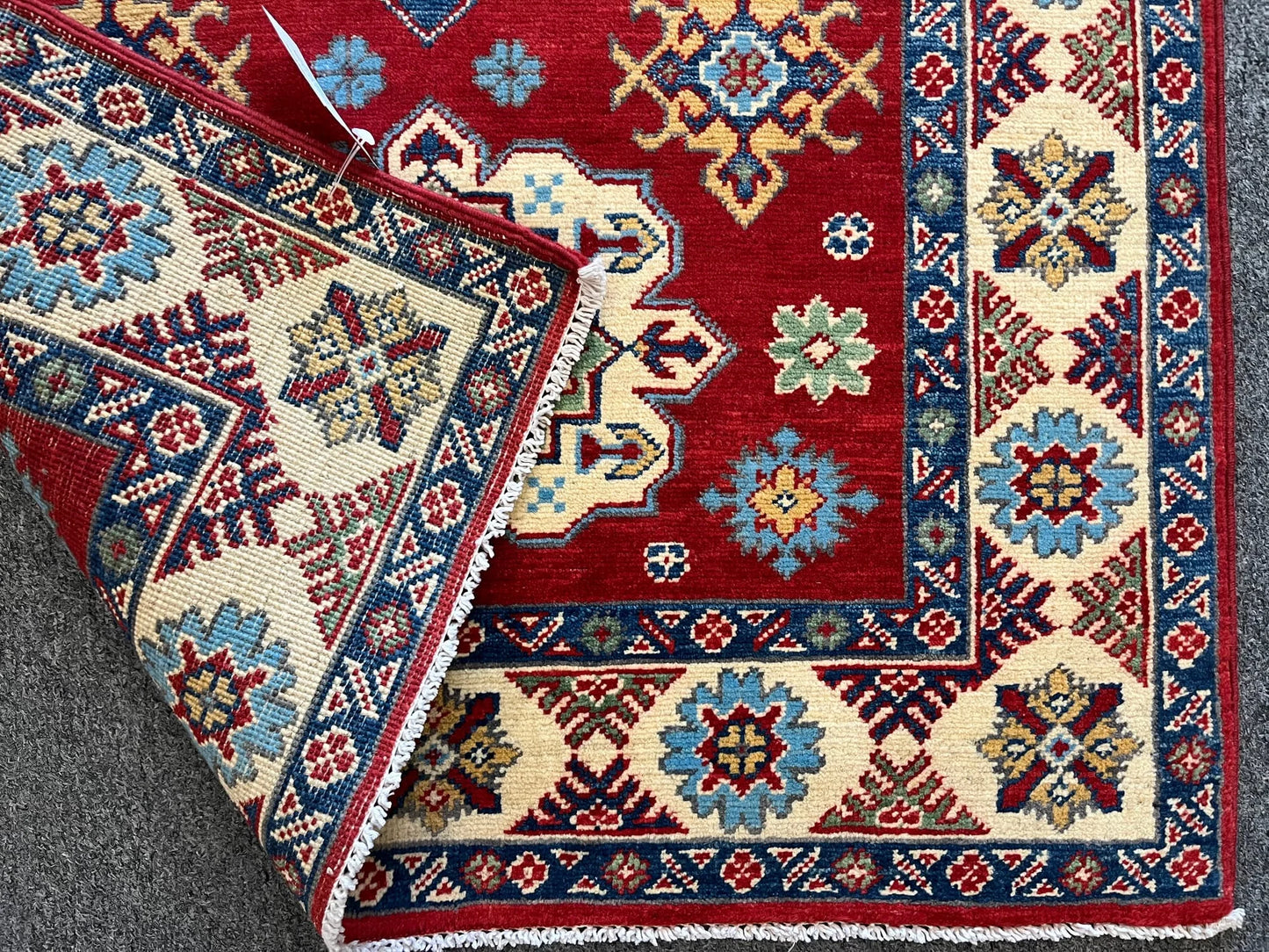 Kazak Red 3X5 Handmade Wool Rug # 12556