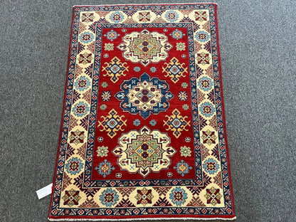 Kazak Red 3X5 Handmade Wool Rug # 12556