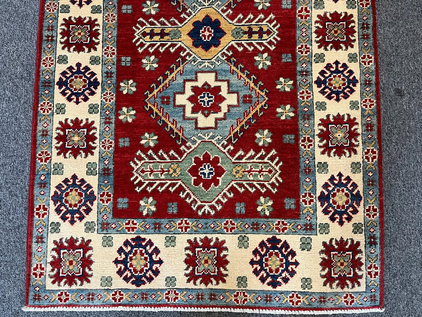 Kazak Red 3X5 Handmade Wool Rug # 12558