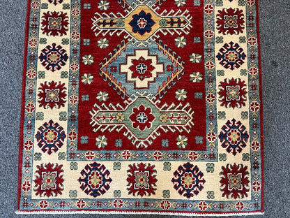 Kazak Red 3X5 Handmade Wool Rug # 12558