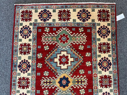 Kazak Red 3X5 Handmade Wool Rug # 12558